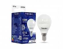 Лампа светодиодная 10Вт G45 4000К Е14 176-264В TOKOV ELECTRIC TKE-G45-E14-10-4K