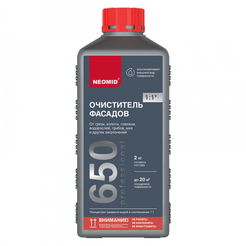 NEOMID 650 средство для очистки фасадов зданий от высолов концентрат 1:1