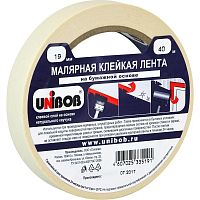 Unibob Лента клейкая малярная 19мм*40м (16шт/упак)