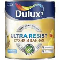 DULUX Ultra Resist Кухня и Ванная краска для стен и потолков база BС полуматовая