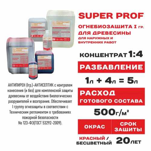 Protectant Vigor Super prof Огнебиозащита 1гр. концентрат 1:4 фото 4