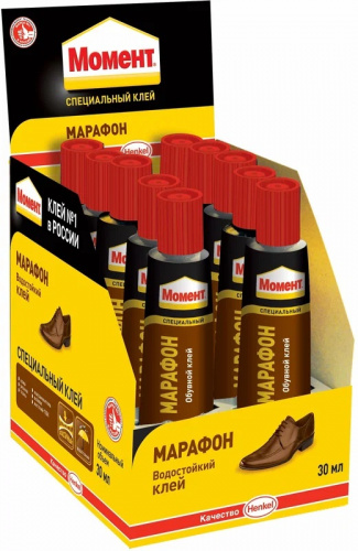 Клей Момент Марафон обувной 30мл, шоу-бокс, эластичный, водостойкий, к.873855 Клей Момент Марафон обувной 30мл, шоу-бокс, эластичный, водостойкий, к.873855