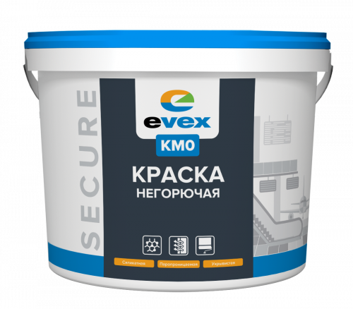 Evex Краска интерьерная для стен и потолка негорючая КМ-0