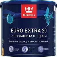Tikkurila Euro Extra 20 водоразбавляемая краска для стен и потолков в помещениях с умеренной и повыш