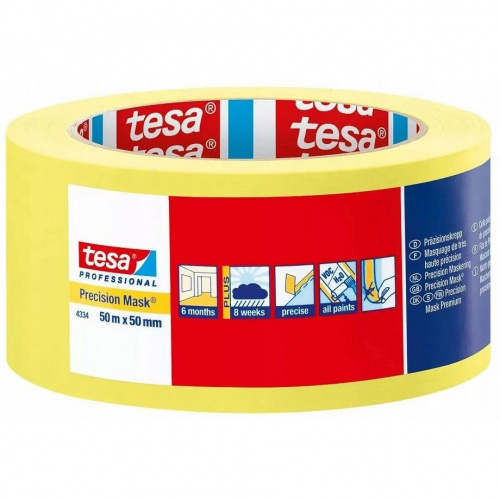 Tesa Малярная лента Желтая четкий край 50 м × 50 мм