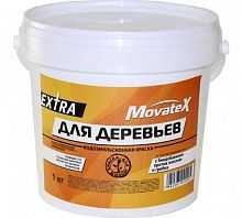 Movatex EXTRA краска в/д для деревьев с биодобавками от плесени и грибка; защищает от ожогов