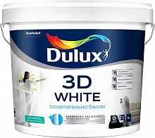 Dulux 3D White Ослепительно Белая  краска водно-дисперсионная для стен и потолков бархат. 