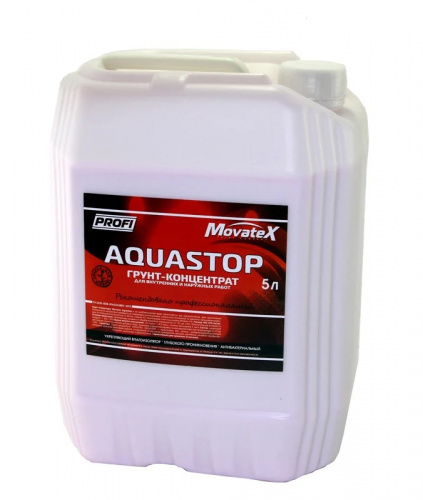 Movatex AQUASTOP PROFI Грунт-концентрат для внутренних и наружных работ фото 2