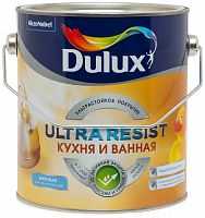 DULUX Ultra Resist Кухня и Ванная краска для стен и потолков база МАТОВАЯ