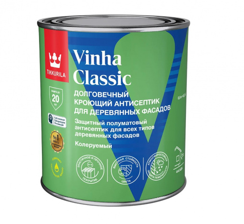 Tikkurila Vinha Classic Антисептик кроющий для деревянных фасадов Tikkurila Vinha Classic Антисептик кроющий для деревянных фасадов