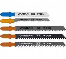 Набор полотен URAGAN, T101B, T101AO, T111C, T144D, T118A, по дереву и металлу, 5 предметов