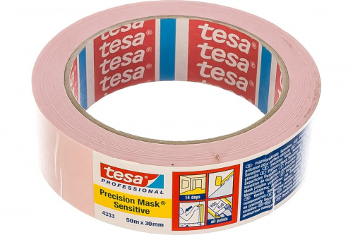 Tesa Малярная лента Розовая для деликатных поверхностей 50 м × 30 мм фото 2