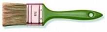 COLOR EXPERT Кисть флейцевая 30мм, толщ 6мм, смешанная щетина, зеленая пласт.ручка (12/432)
