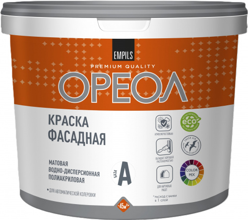 ОРЕОЛ Краска фасадная атмосферостойкая водно-дисперсионная
