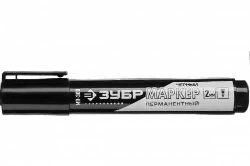 Перманентный маркер ЗУБР МП-300 2 мм, заостренный, черный, ПРОФЕССИОНАЛ фото 2