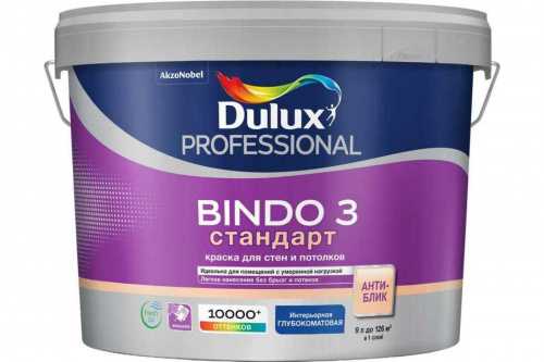 Dulux BINDO 3 краска водно-дисперсионная для стен и потолков глубокоматовая фото 6