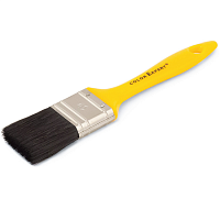 COLOR EXPERT Кисть флейцевая 50мм, толщ 6мм, смешанная светлая щетина, желтая пласт.ручка (
