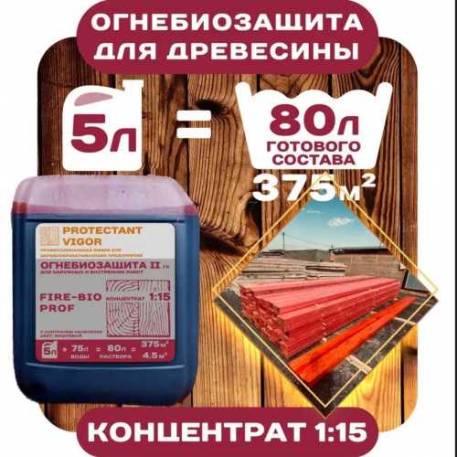 Protectant Vigor Fire-bio prof Огнебиозащита 2гр. концентрат 1:15 фото 3