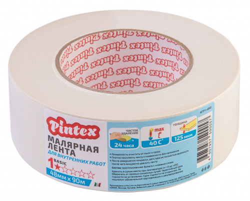 PINTEX Basic Лента малярная 48мм*90м фото 2