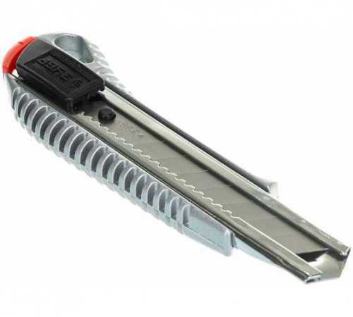 Металлический нож ЗУБР Профессионал с автостопом ПРО-18А, сегмент. лезвия 18 мм фото 2