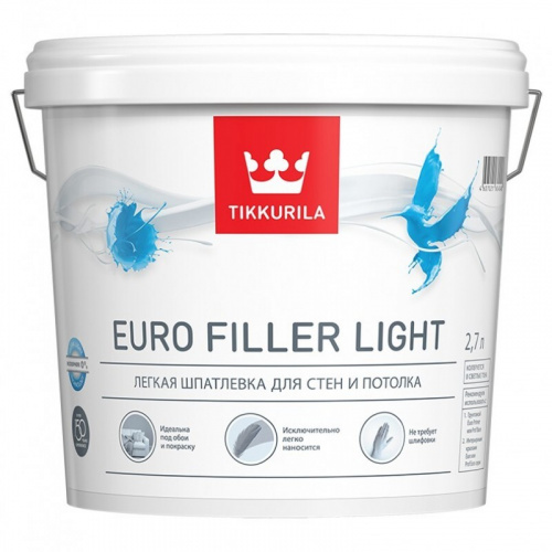 Tikkurila Euro Filler Light легкая шпатлевка для стен и потолка