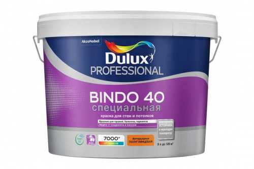 Dulux BINDO 40 краска в/д повыш износост. и влагост. для стен и потолков полуглянцевая фото 4