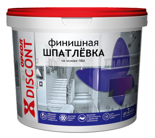 ОРЕОЛ Дисконт Шпатлевка на основе ПВА для внутренних работ ОРЕОЛ Дисконт Шпатлевка на основе ПВА для внутренних работ
