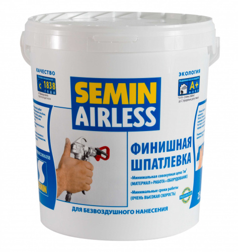 Шпатлевка финишная SEMIN AIRLESS CLASSIC для безвоздушного нанесения (белая крышка)