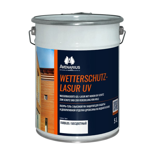 Avenarius Wetterschutz-Lasur Uv Farblos Лазурь-гель с высокой УФ-защитой, на водной основе фото 2