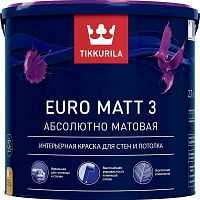 Tikkurila Euro Matt 3 водоразбавляемая краска для стен и потолков 