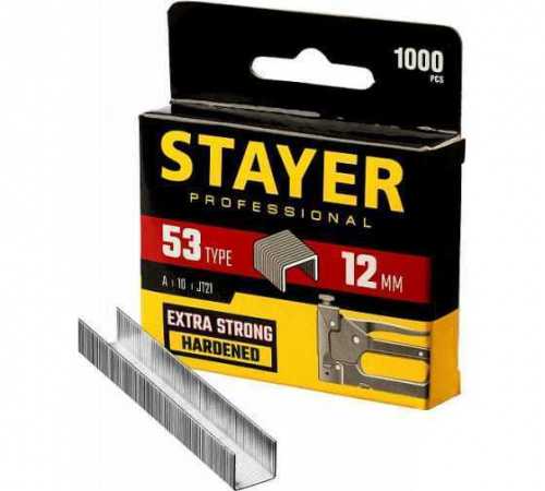 STAYER 12 мм скобы для степлера узкие тип 53, 1000 шт
