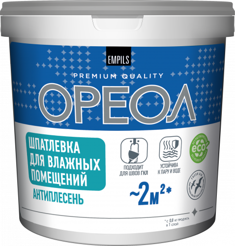 ОРЕОЛ Шпатлевка для влажных помещений водно-дисперсионная полиакриловая