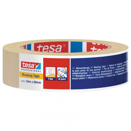 51023-00002-00 Tesa Малярная бумажная лента 50 м × 30 мм фото 2 51023-00002-00 Tesa Малярная бумажная лента 50 м × 30 мм фото 2