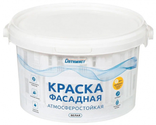 ОПТИМИСТ F301 Краска фасадная атмосферостойкая белая
