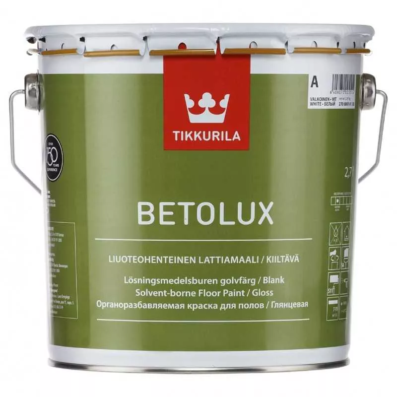 Краска для полов Betolux a гл 9л. Эмаль для пола Tikkurila Betolux цвет белый 2.7 л, база a. Краска Tikkurila Betolux. Tikkurila Betolux краска 9 l..